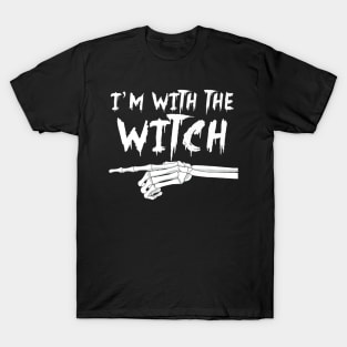 I'm with the witch funny Matching Halloween Couples Costume T-Shirt